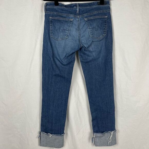 Ag Adriano Goldschmied The Stevie Cuff Slim Straight Denim Capri - Women 28 - Picture 3 of 7